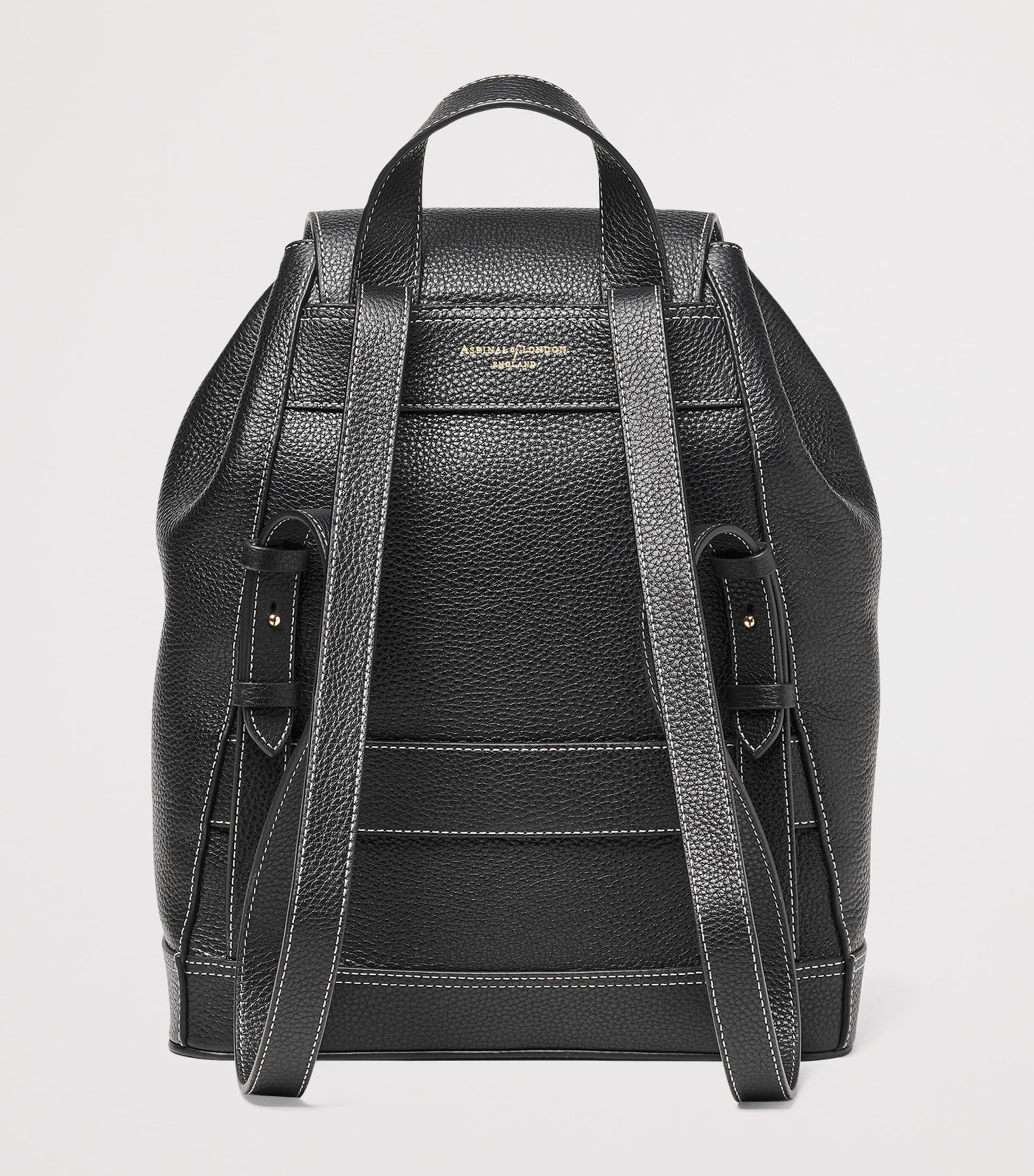 Aspinal Of London Black Small Leather Hudson Backpack