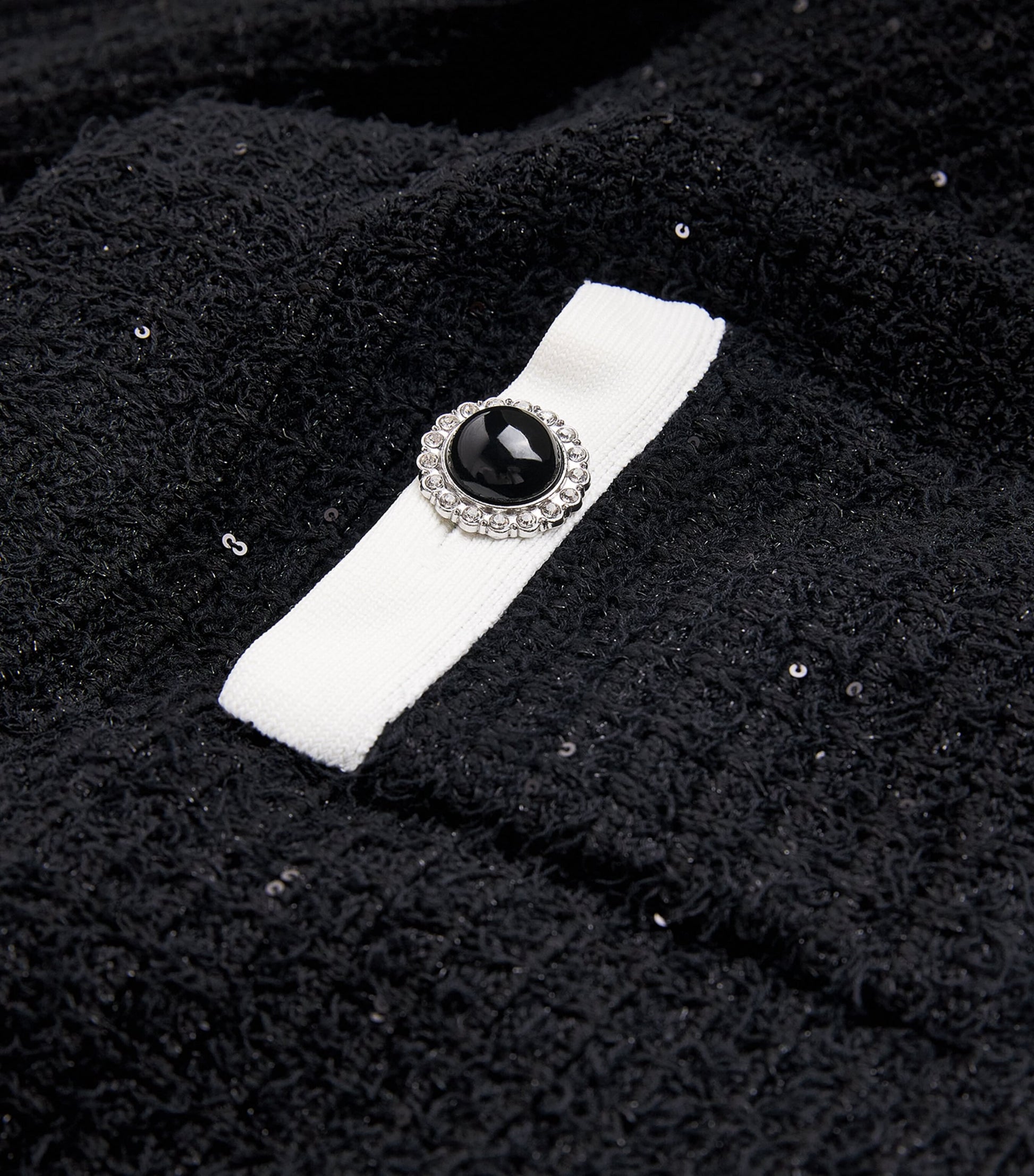 Self-Portrait Black Textured Midi Skirt