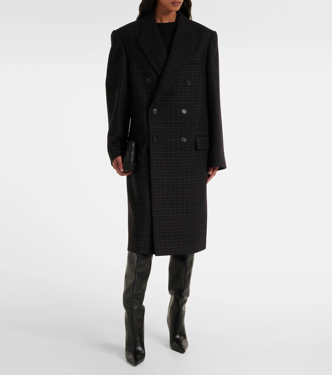 Wardrobe.NYC - معطف صوف بكر فضفاض بنقشة الكاروهات