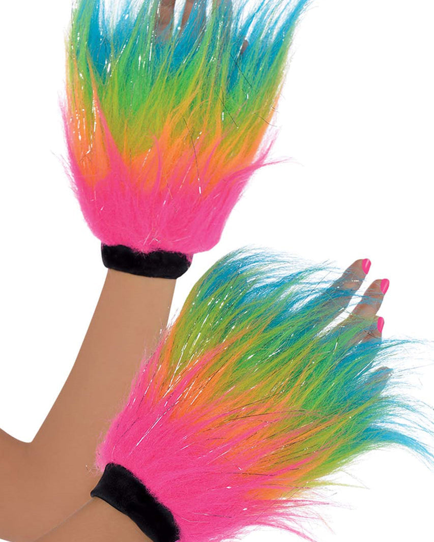 Electric Party Furry Gloves