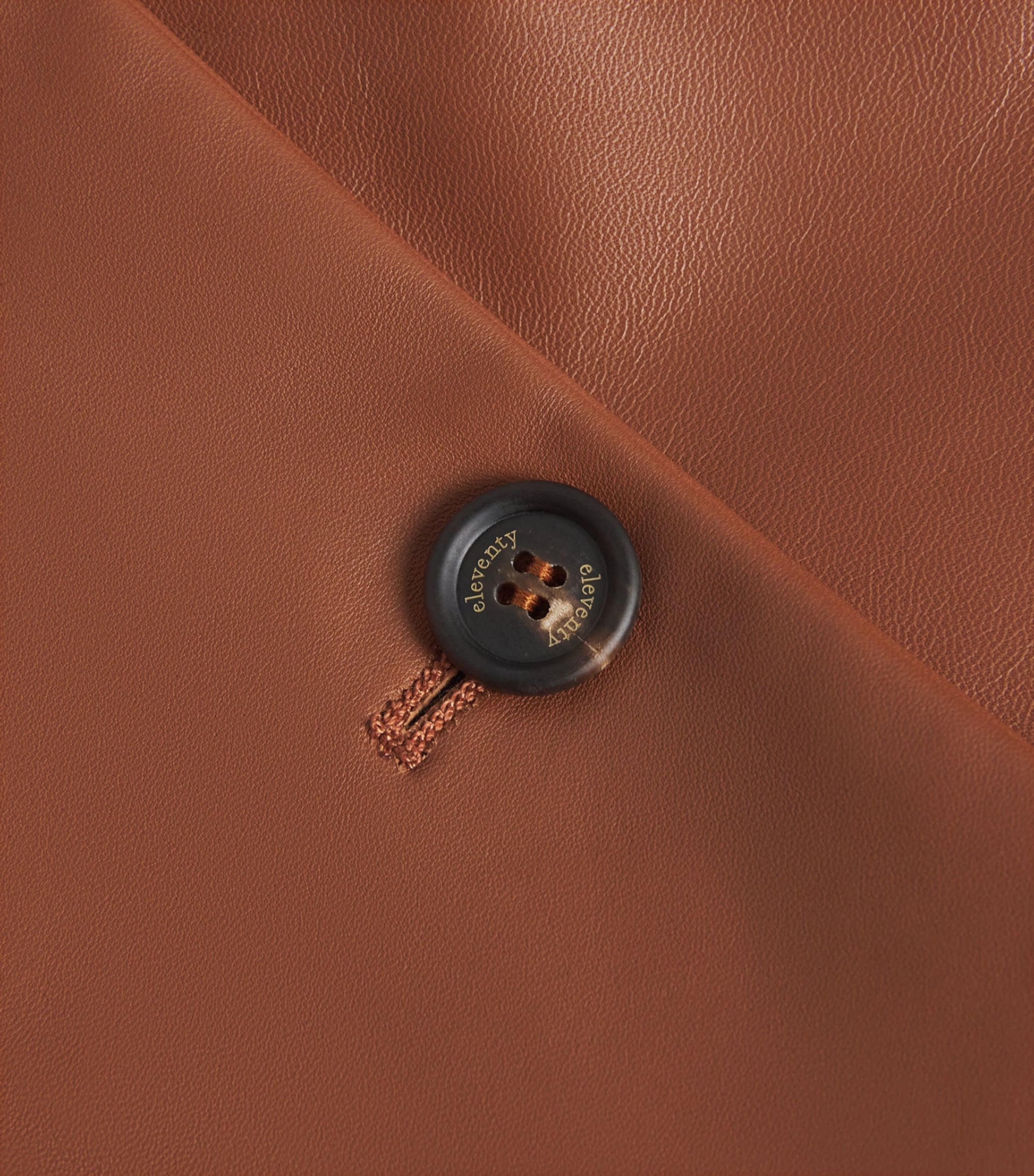 Eleventy Beige Single-Breasted Lamb Leather Jacket