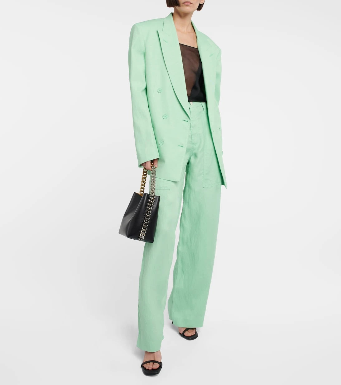 Stella McCartney - Double-breasted linen-blend blazer