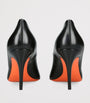 Santoni Black Leather Sibille Pumps 85