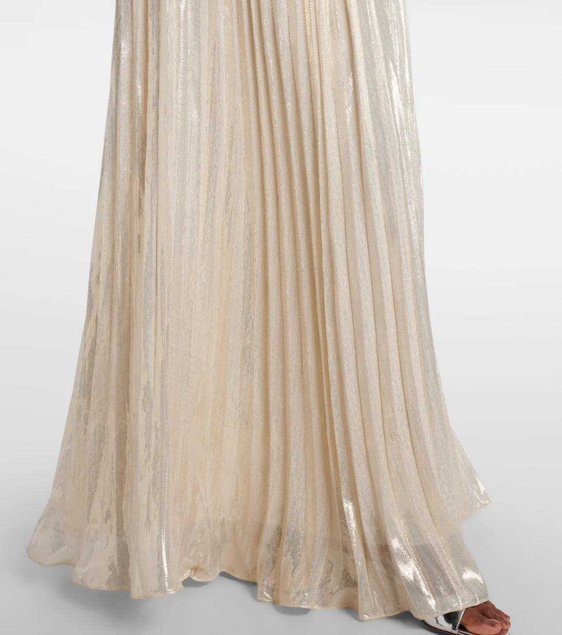 Self-Portrait - Embellished feather-trimmed silk-blend maxi dress