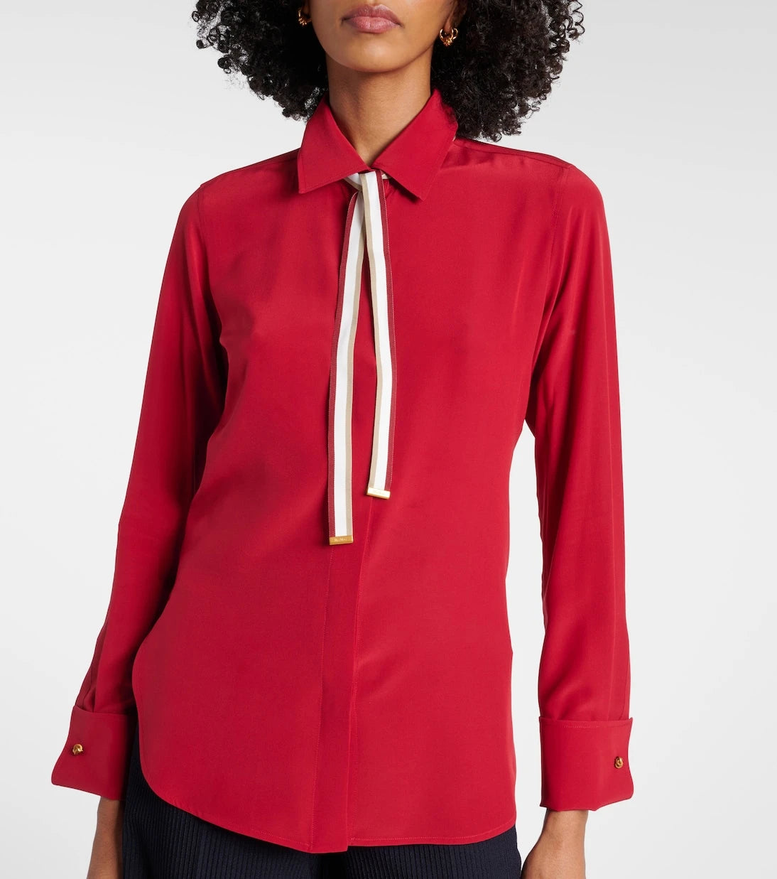 Max Mara - Apollo bow-detail silk crêpe blouse