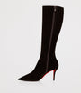 Christian Louboutin Brown Miss Z Botta Suede Knee-High Boots 80