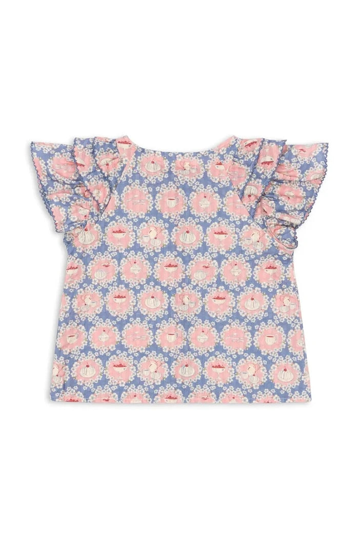 Konges Sløjd KIM FRILL SS SHIRT GOTS Çocuk Pamuk Bluz