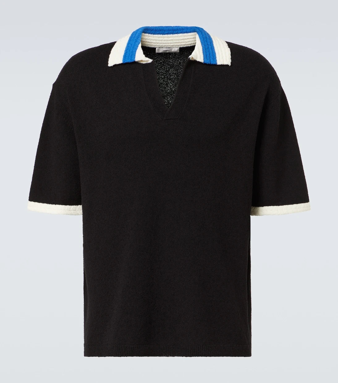 Commas - Crochet cotton-blend polo shirt