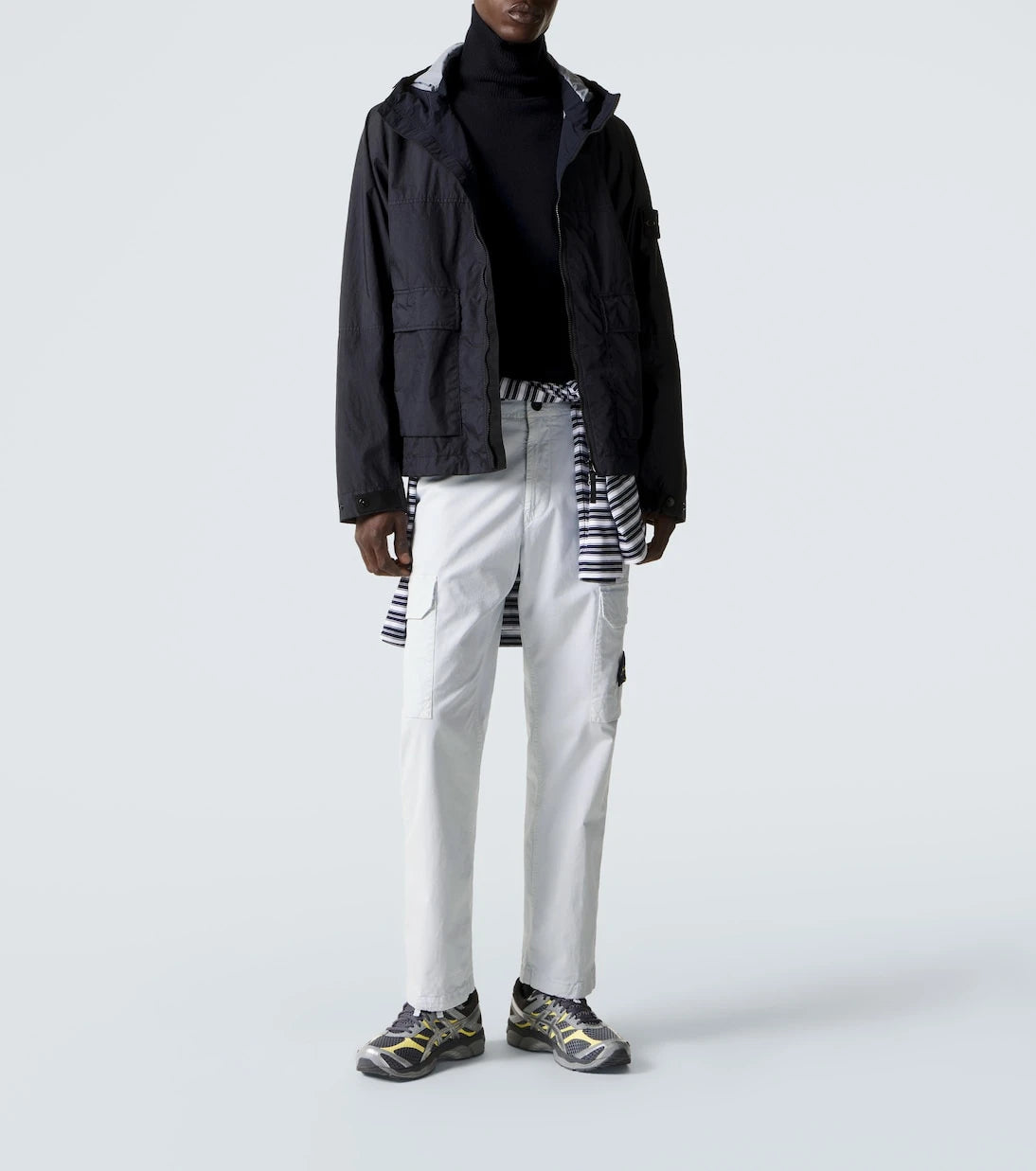 Stone Island - بنطال كارجو من قطن التويل بتصميم بوصلة