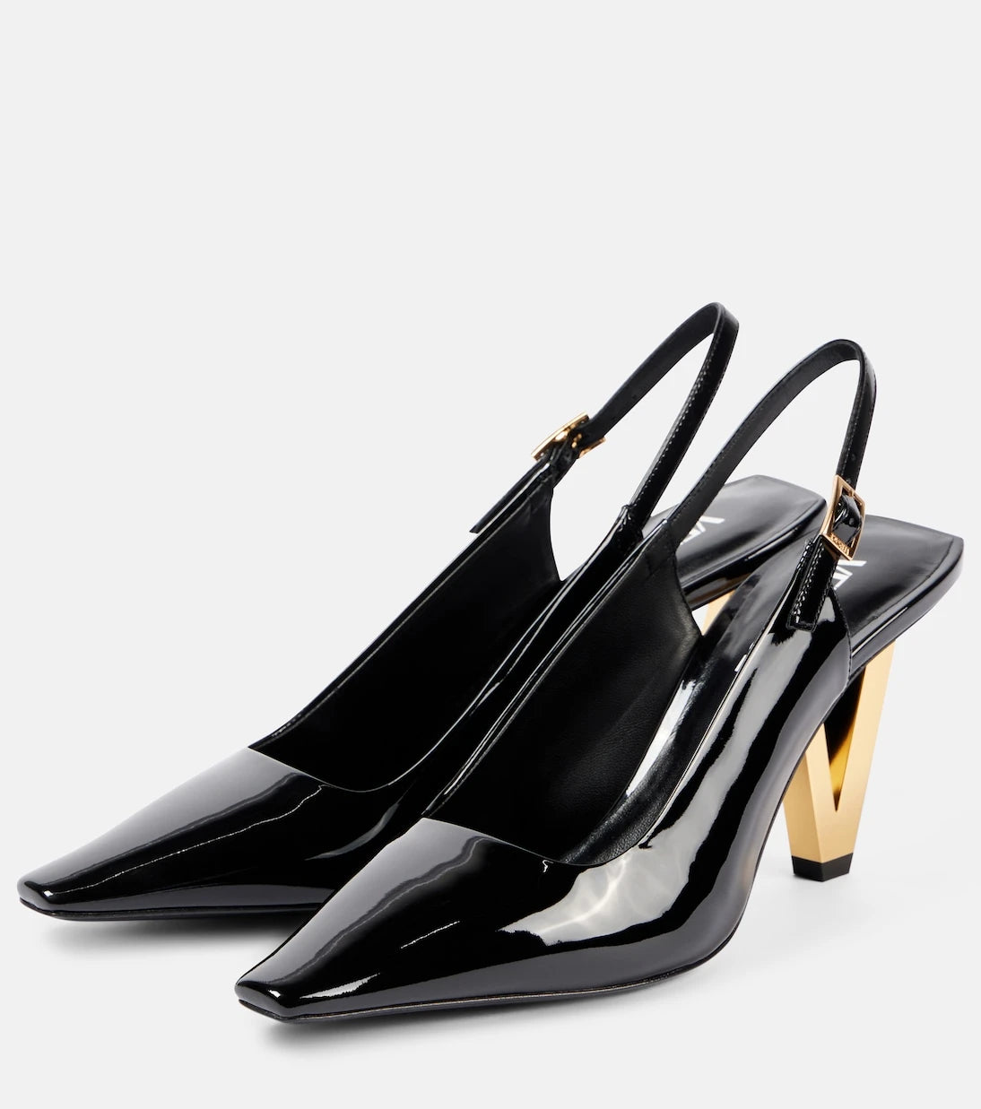Versace - Patent leather slingback pumps