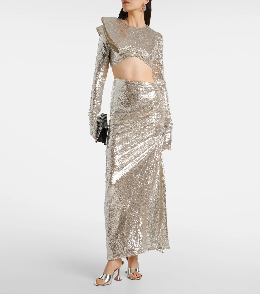 Maticevski - Luna draped sequined maxi skirt