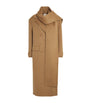 Sandro Paris Beige Wool Scarf-Detail Coat