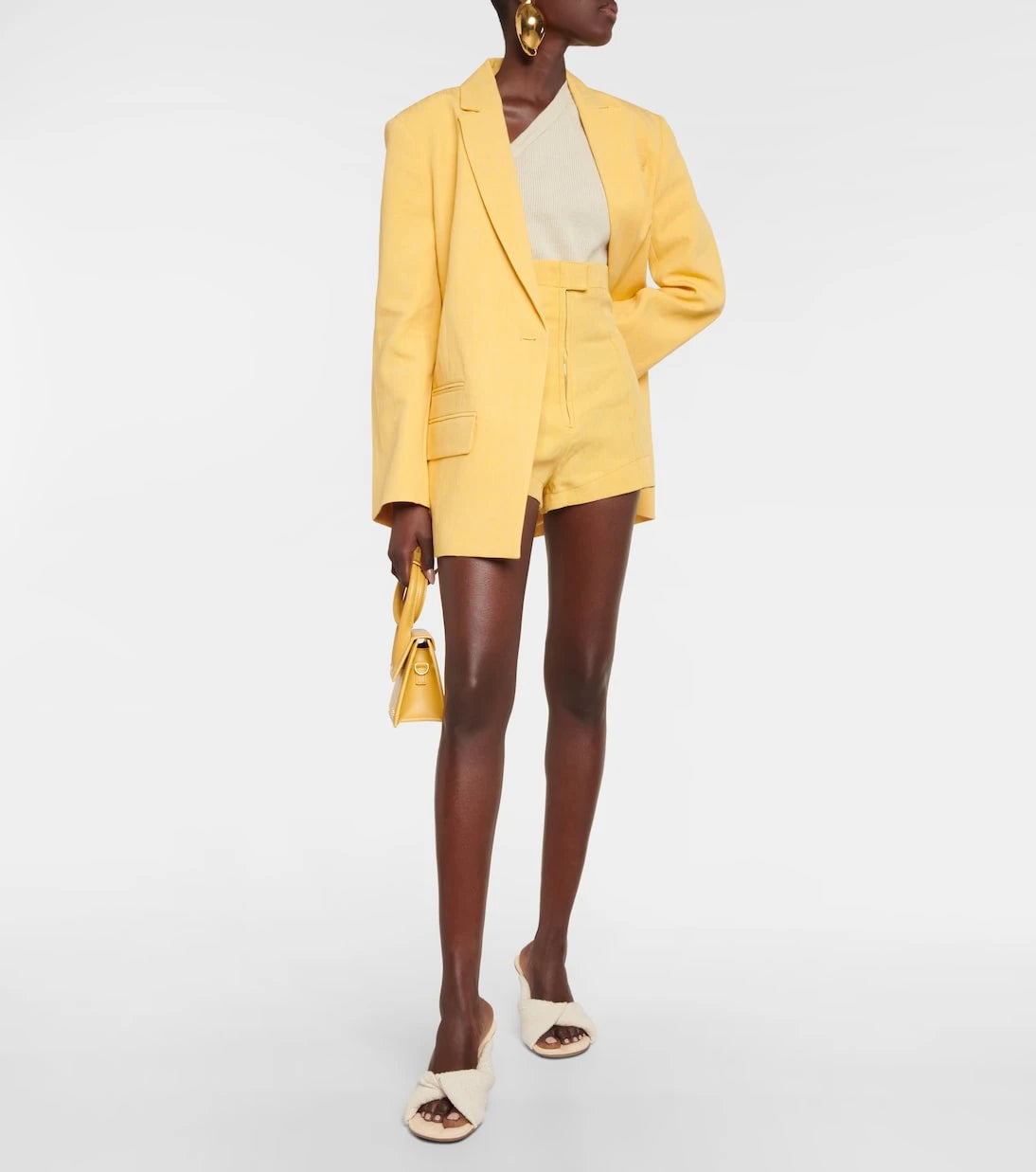 Jacquemus - Le Short Areia high-rise linen-blend shorts