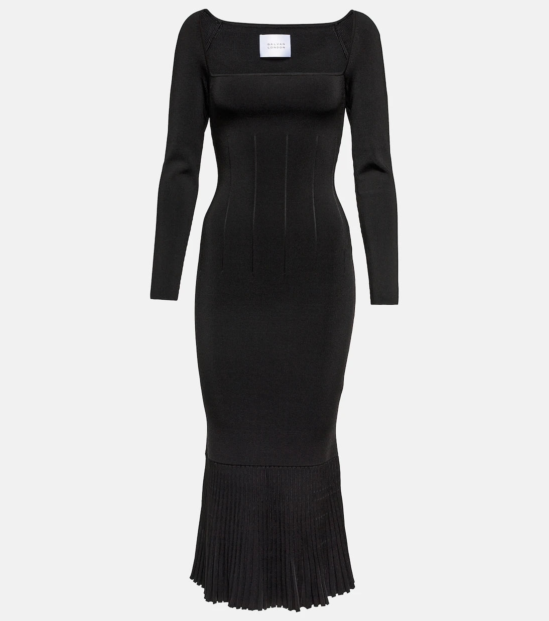 Galvan - Atalanta ribbed-knit midi dress