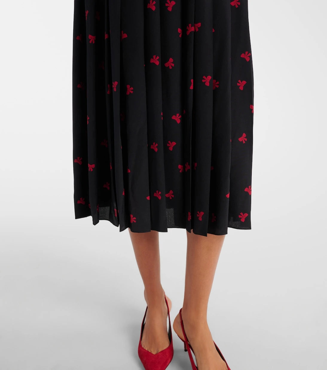 Alessandra Rich - Bow-detail printed silk midi dress