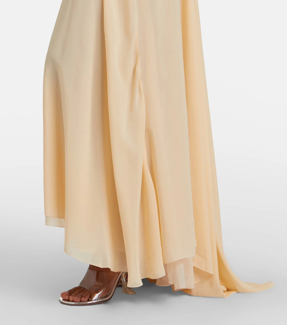 Blumarine - Lace-trimmed georgette maxi dress