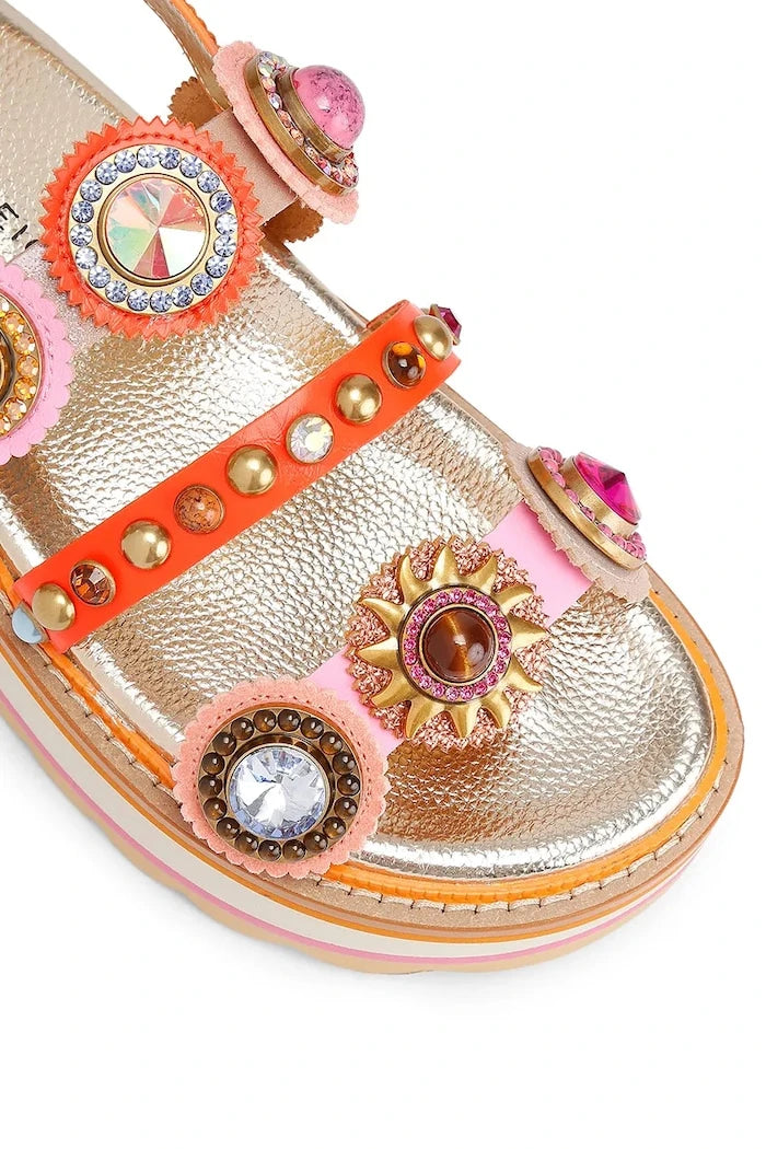 Kurt Geiger London Octavia Sling Flatform Kadın Deri Platform Sandalet