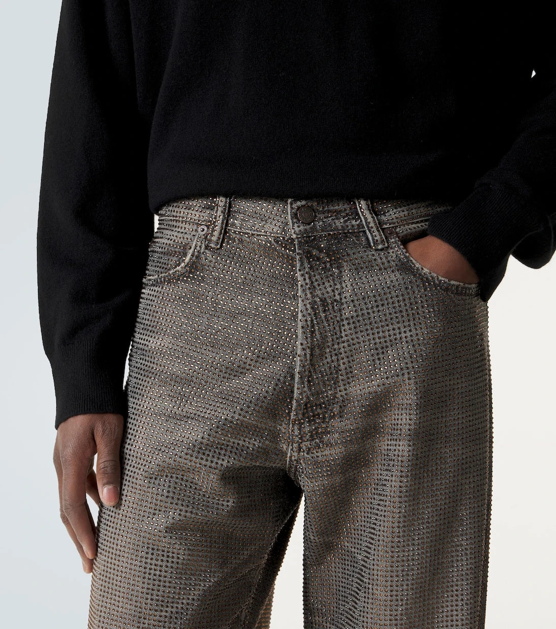 Acne Studios - جينز واسع الساقين مزين بطبعة 1981