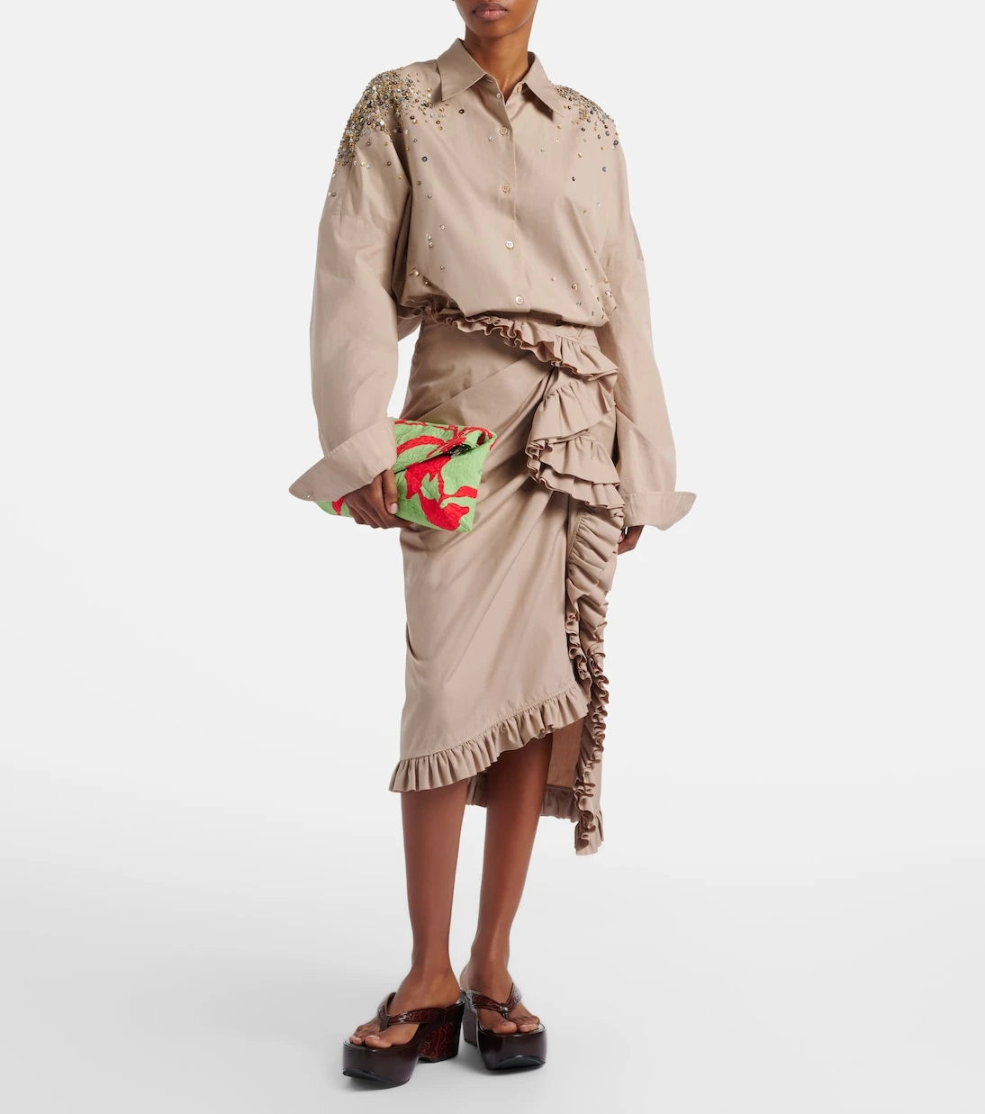 Dries Van Noten - Envelope Small jacquard clutch