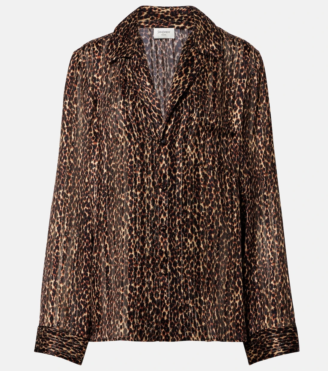 Saint Laurent - Leopard-print silk blouse