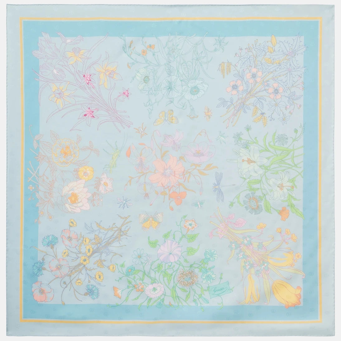 Gucci - Floral silk twill scarf