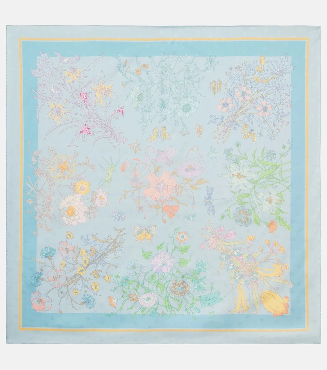 Gucci - Floral silk twill scarf