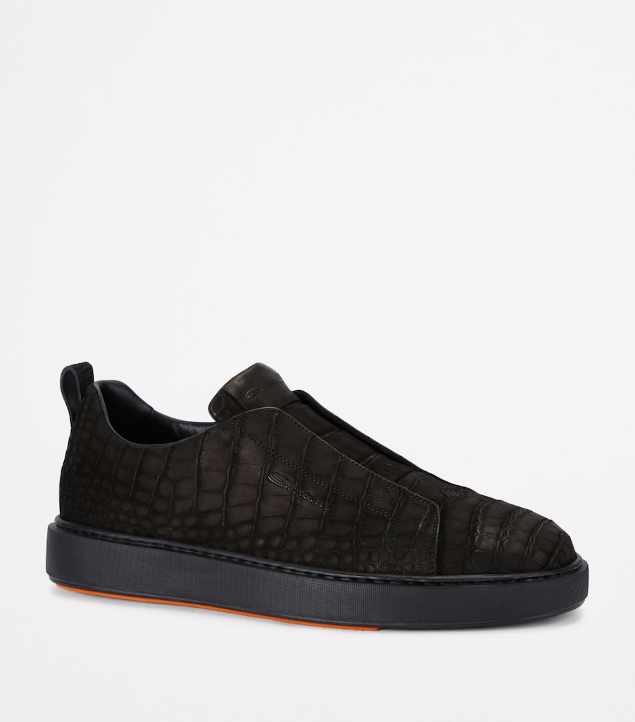 Crocodile Leather Clean Icon Sneakers