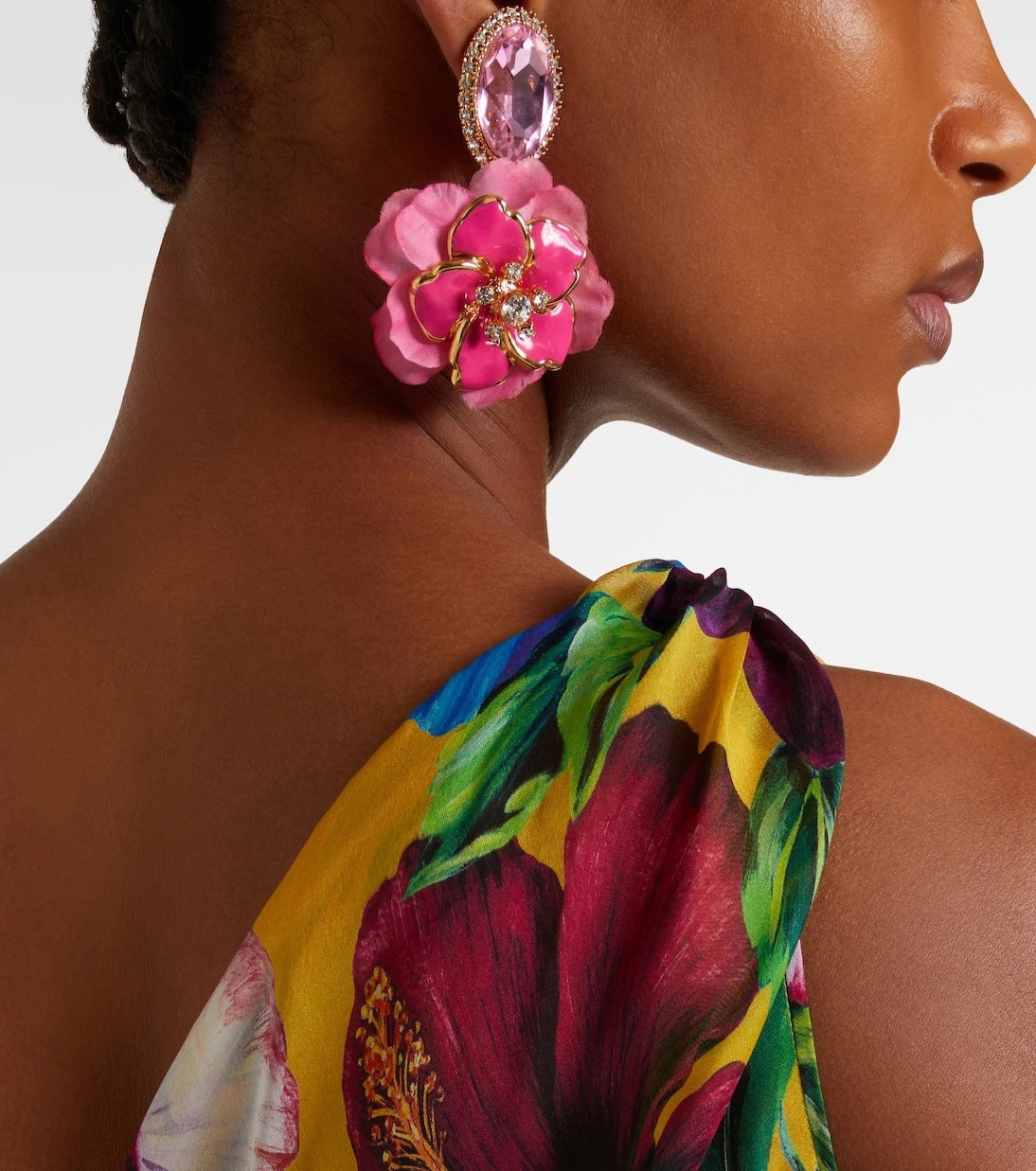 Dolce&Gabbana - Embellished floral clip-on earrings