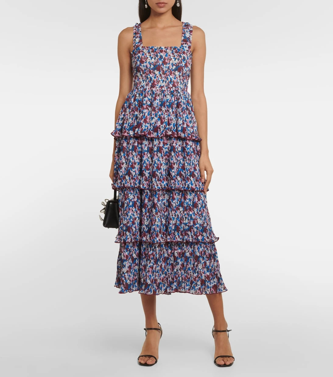 Ganni - Floral pleated georgette midi dress