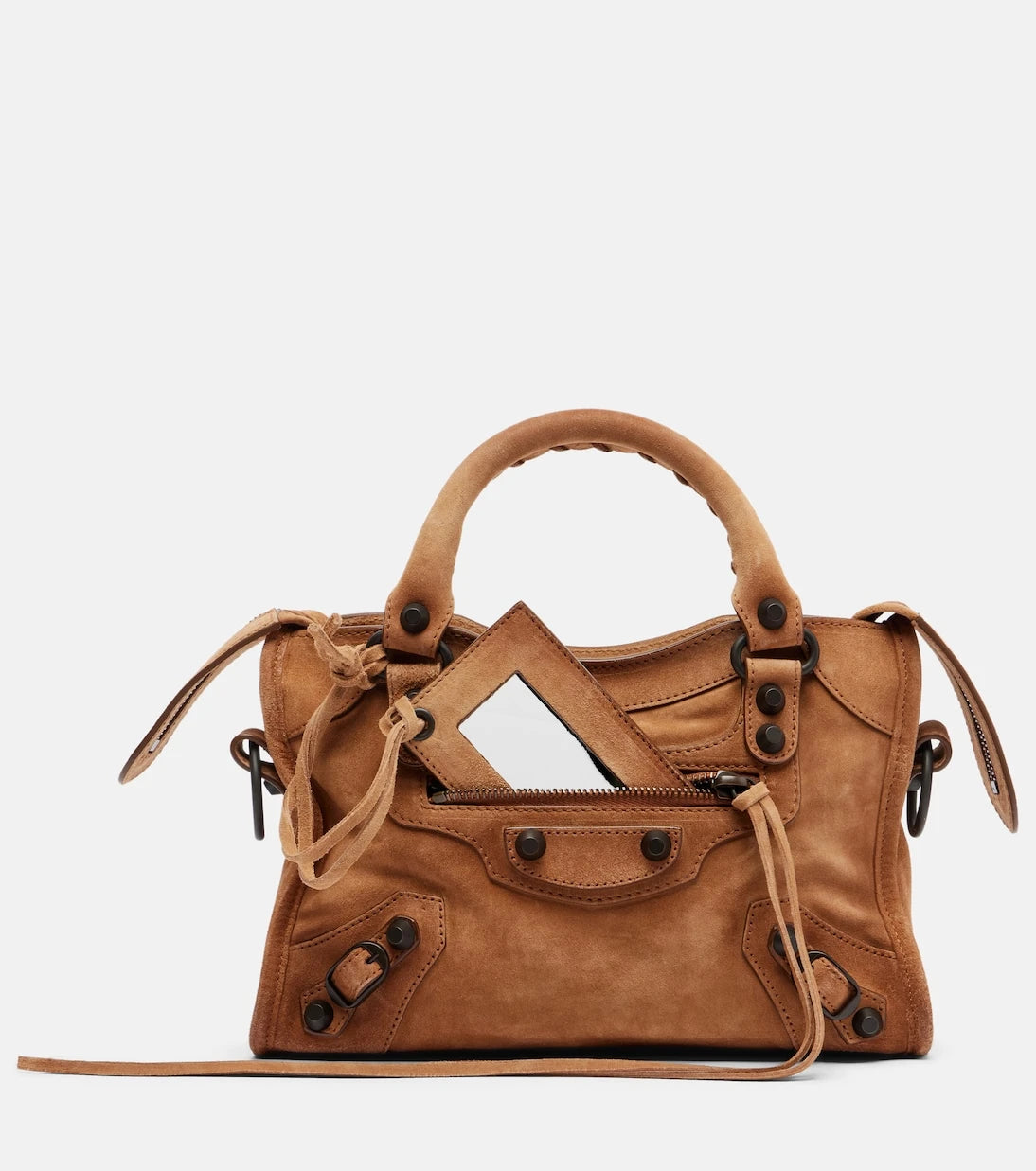 Balenciaga - Le City Mini suede top-handle bag
