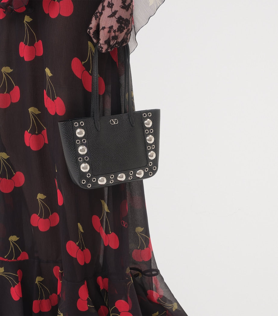 Valentino Black Silk Cherryfic Maxi Dress