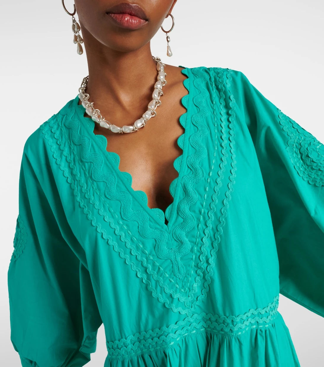 Juliet Dunn - Tiered cotton poplin maxi dress