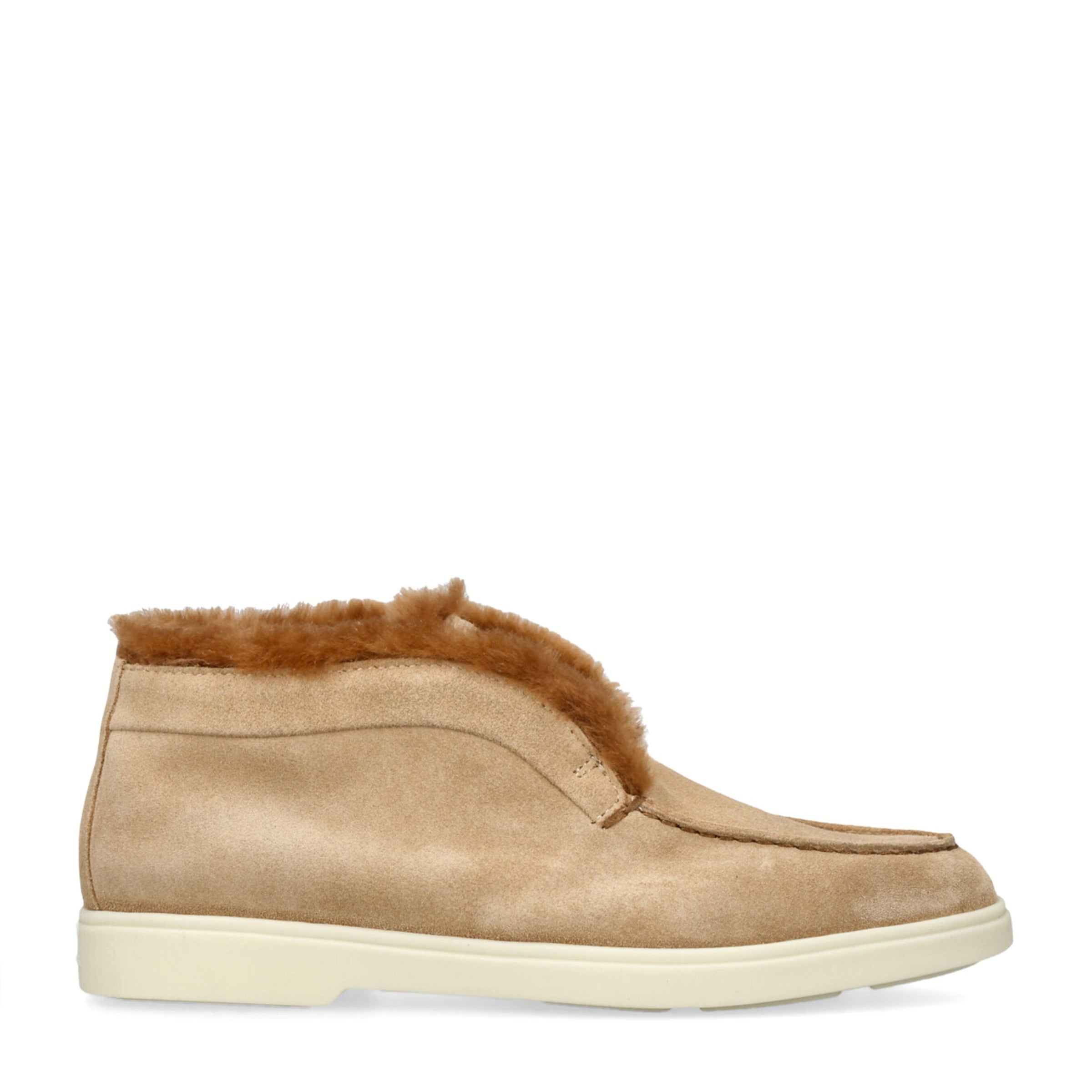 Santoni Beige Suede Fortune Ankle Boots