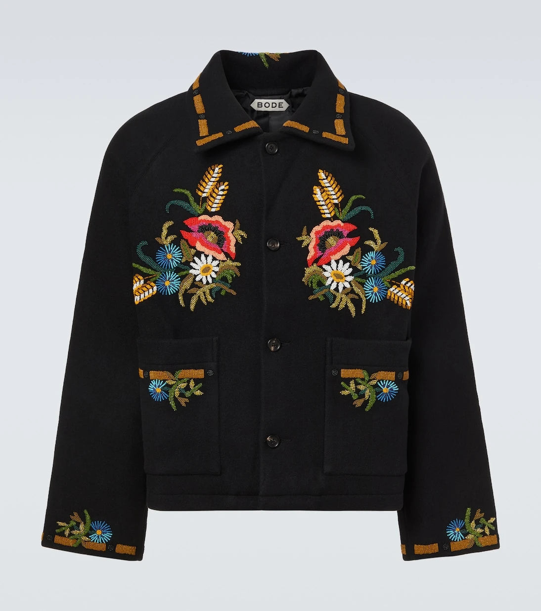 Bode - Beaded Aquitaine embellished wool jacket