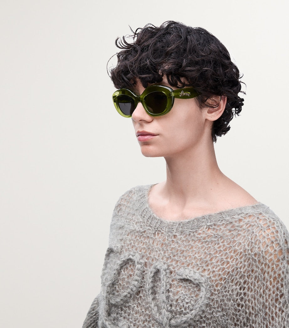Green Acetate Dawn Oval Sunglasses