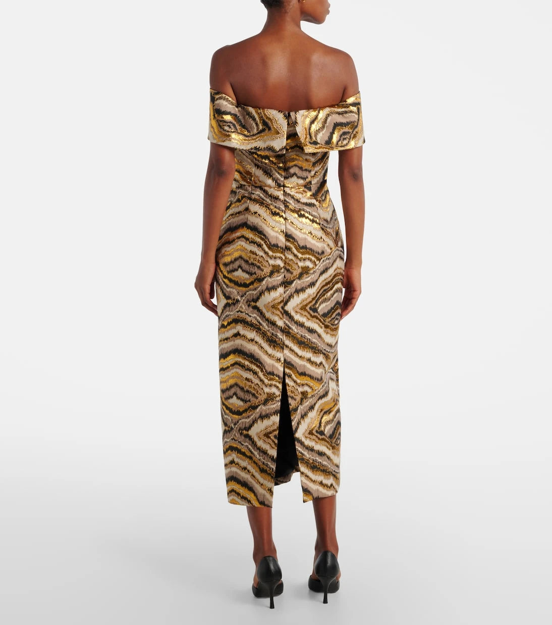 Markarian - Gloria off-shoulder jacquard midi dress