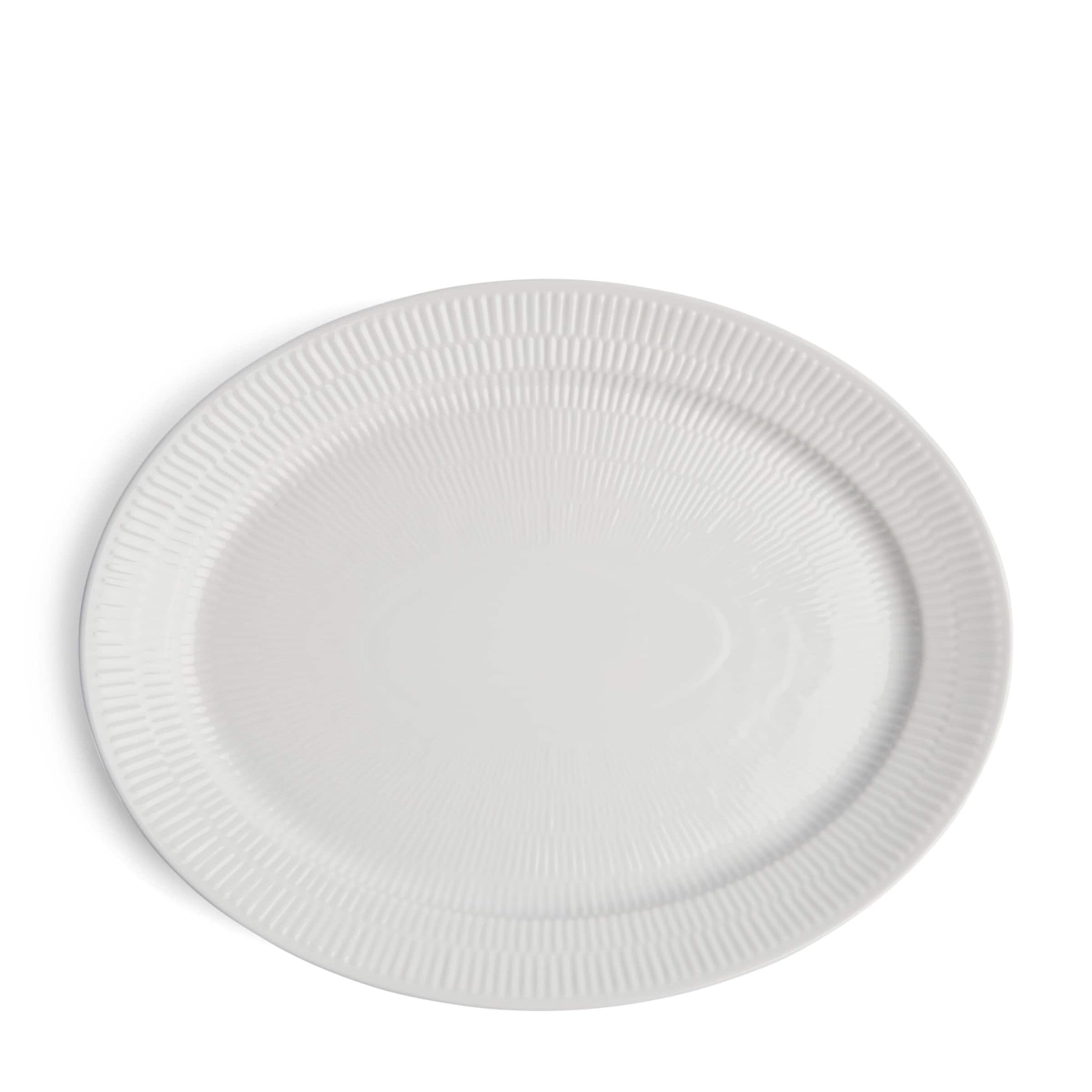 Royal Copenhagen White Fluted Oval Dish (34cm x 27.5cm)