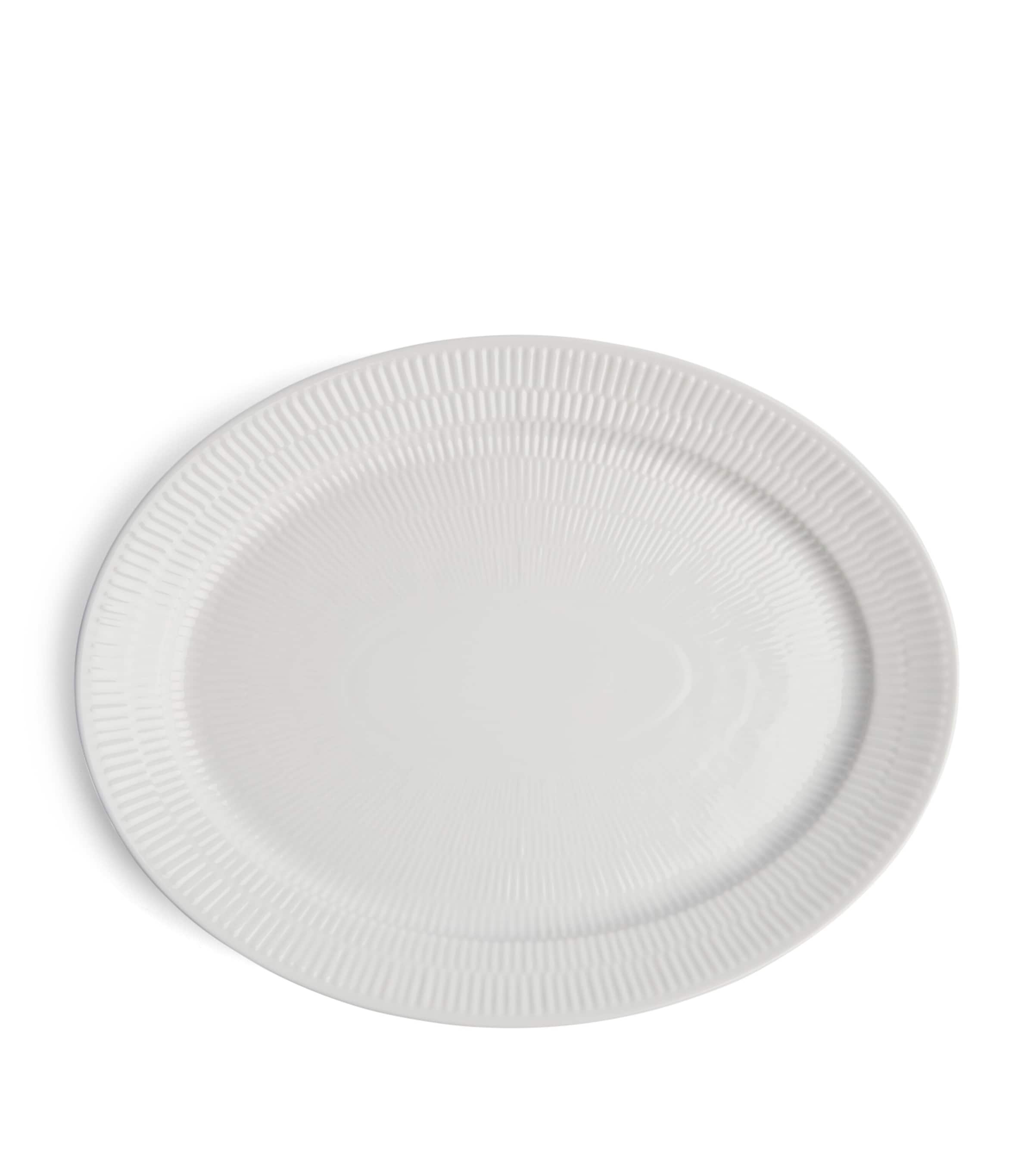 Royal Copenhagen White Fluted Oval Dish (34cm x 27.5cm)