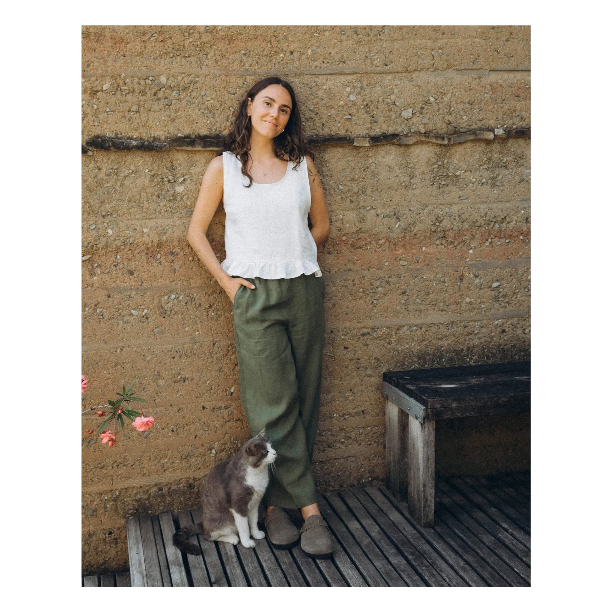 Matona - Linen pants | Olive