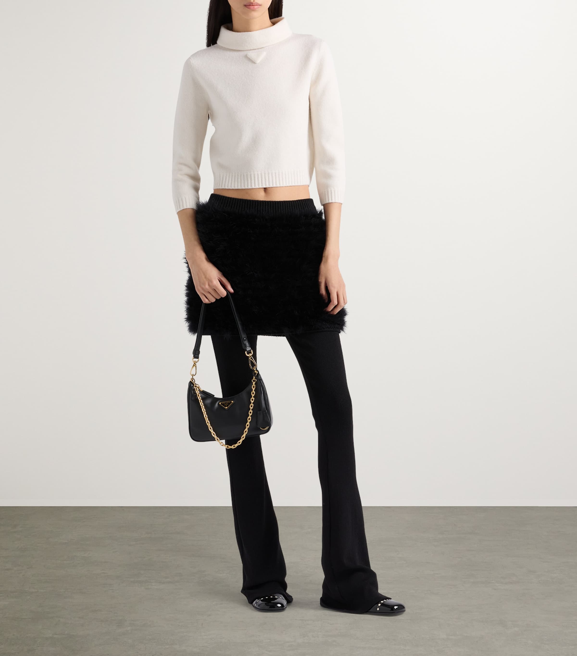 Prada Black Mini Leather Re-Edition Shoulder Bag