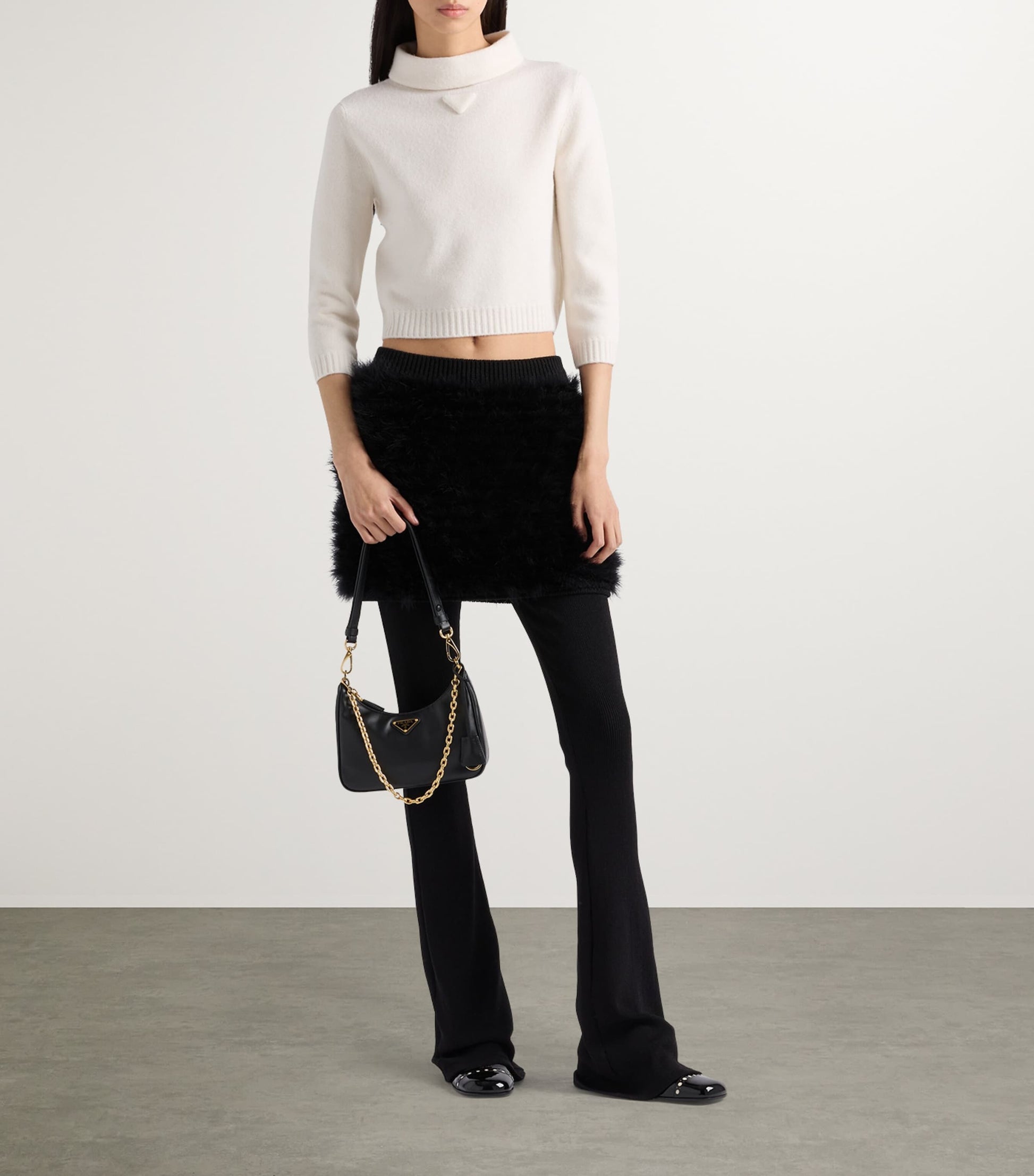 Prada Black Mini Leather Re-Edition Shoulder Bag