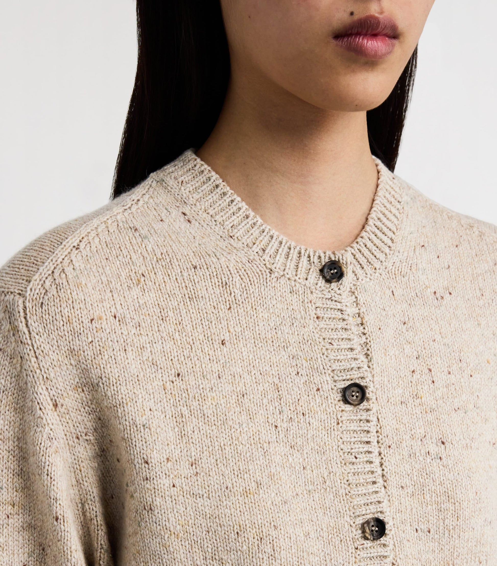 Donegal Cashmere Cardigan 006334 CREAM DN DNGL