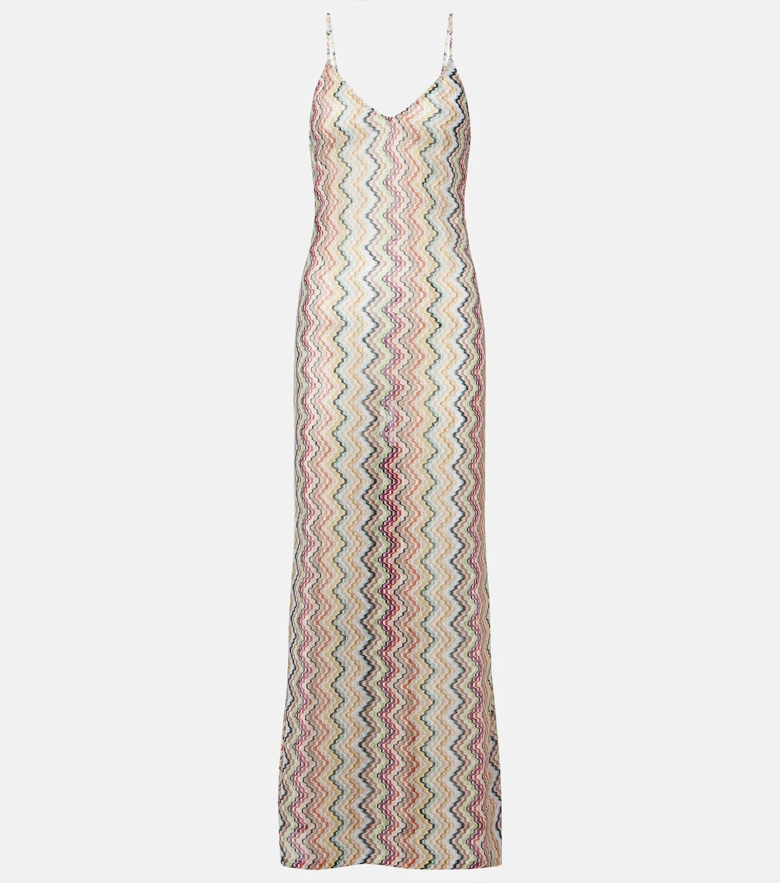Missoni - فستان ماكسي لاميه بتصميم متعرج
