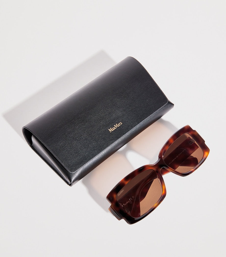Brown Acetate Square-Frame Sunglasses