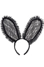 Black Lace Bunny Ears Costume Accessory
