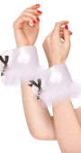 White Bunny Wrist Cuffs Costume Accessory