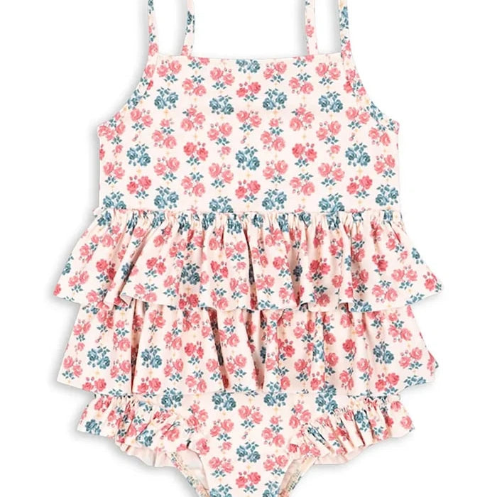 Детски цял бански Konges Sløjd MANUCA FRILL SWIMSUIT GRS