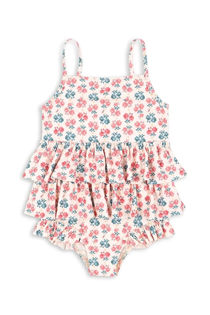 Детски цял бански Konges Sløjd MANUCA FRILL SWIMSUIT GRS