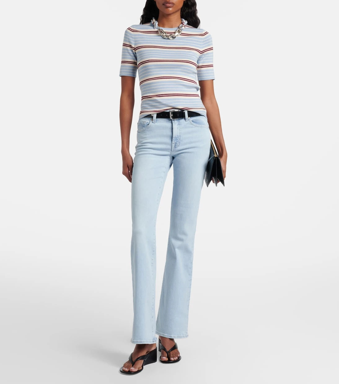 7 For All Mankind - بنطلون جينز ليجي بقصة بوت كت