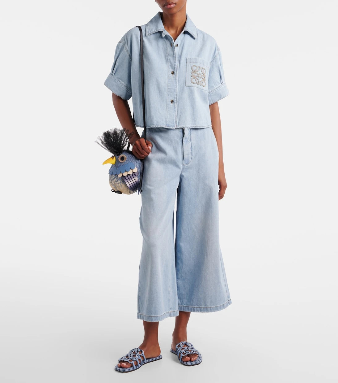 Loewe - Paula's Ibiza Anagram cropped denim shirt